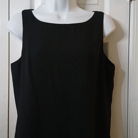 J. Crew vintage  black sheath simple midi black dress elegant  Sz 12P - Picture 3 of 5